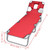 Folding Sun Lounger with Head Cushion Powder-coated Steel Red A949-41483