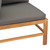 2-Seater Patio Sofa with Gray Cushions Solid Teak Wood A949-3087207