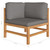 2-Seater Patio Sofa with Gray Cushions Solid Teak Wood A949-3087207