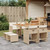 9 Piece Patio Dining Set with Cushions Beige Poly Rattan A949-3277911