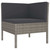 3 Piece Patio Lounge Set with Cushions Poly Rattan Gray A949-310188