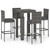 5 Piece Patio Bar Set with Cushions Poly Rattan Gray A949-3064795