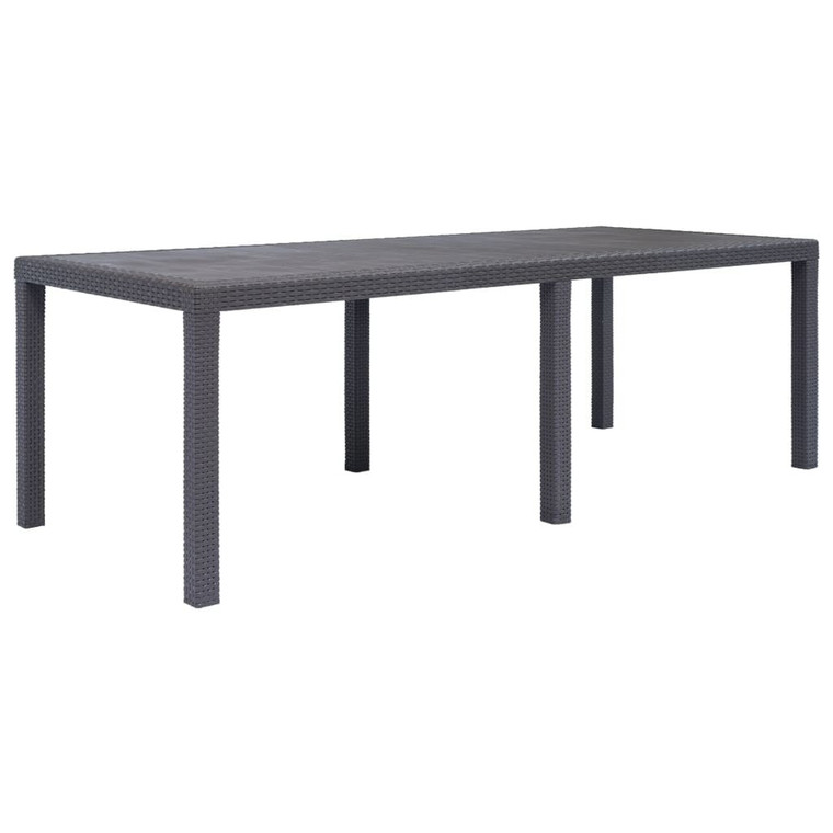 Patio Table Brown 86.6"x35.4"x28.3" Plastic Rattan Look A949-45609