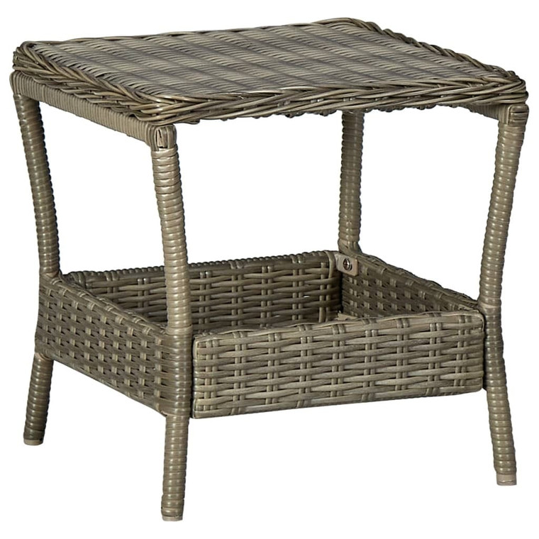 Patio Table Brown 7.7"x17.7"x18.3" Poly Rattan A949-313308