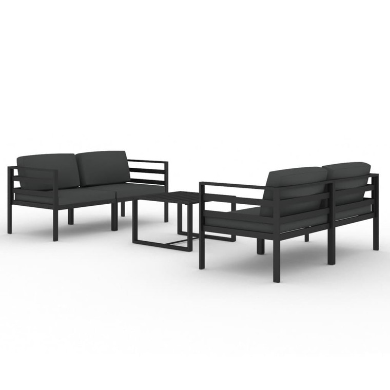 5 Piece Patio Lounge Set with Cushions Aluminum Anthracite A949-3107808