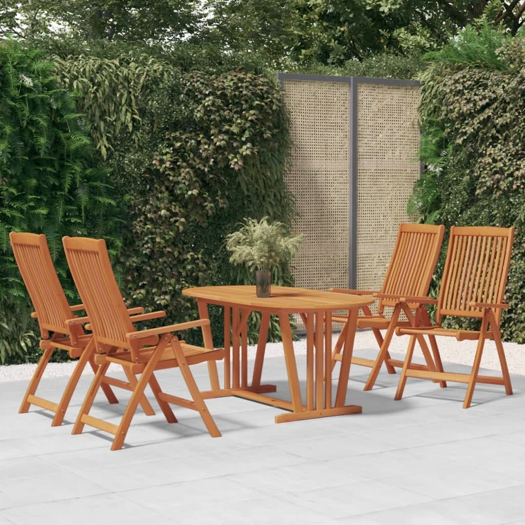 Folding Patio Chairs 4 pcs Solid Wood Eucalyptus A949-3087344