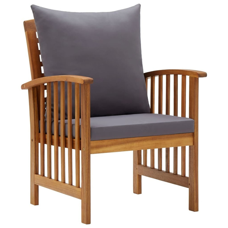 Patio Chairs with Cushions 2 pcs Solid Acacia Wood A949-310258