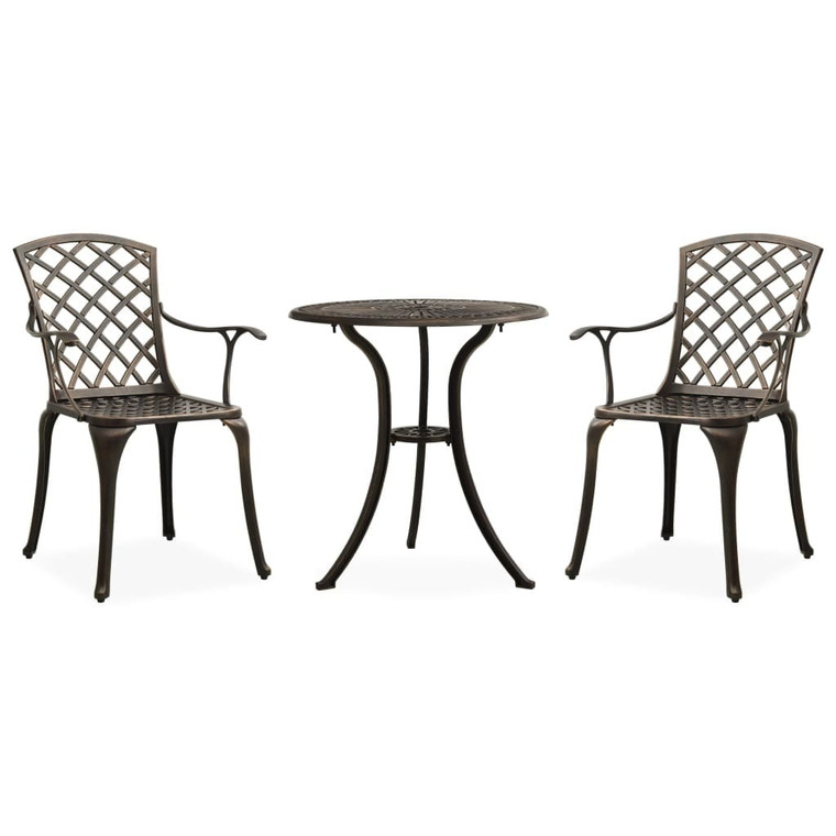 3 Piece Bistro Set Cast Aluminum Bronze A949-315591