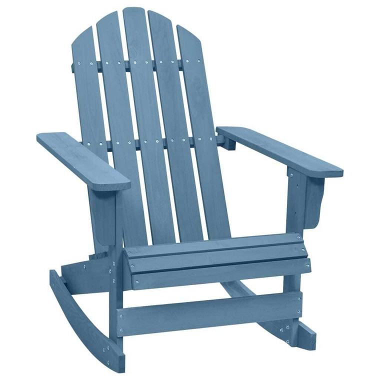  Patio Adirondack Rocking Chair Solid Fir Wood Blue A949-315885