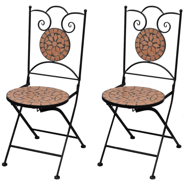  Folding Bistro Chairs 2 pcs Ceramic Terracotta A949-41529