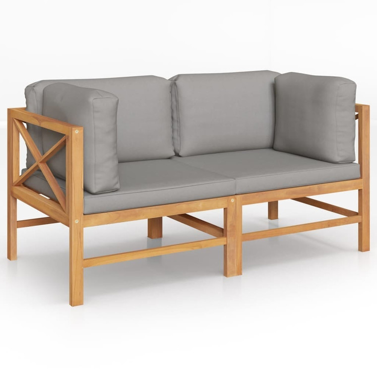  2-seater Patio Bench with Dark Gray Cushions A949-3068855