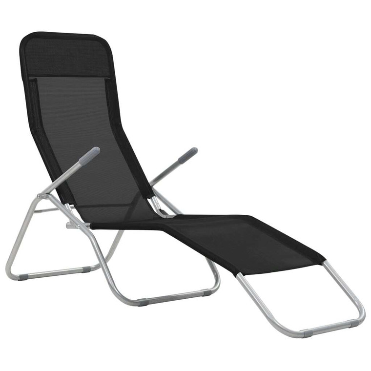  Folding Sun Loungers 2 pcs Textilene Black A949-44338