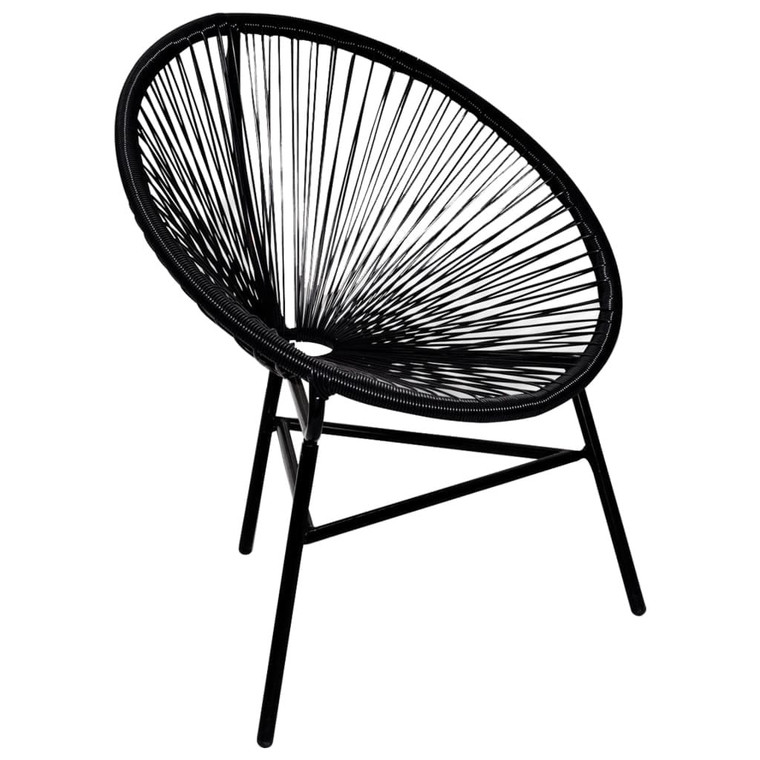  Patio Moon Chair Poly Rattan Black A949-41383