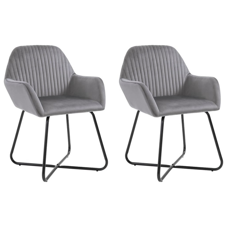  Dining Chairs 2 pcs Gray Velvet A949-249804