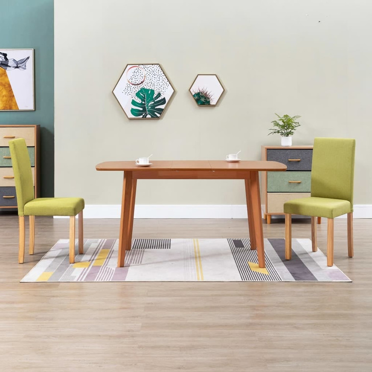  Dining Chairs 2 pcs Green Fabric A949-249224