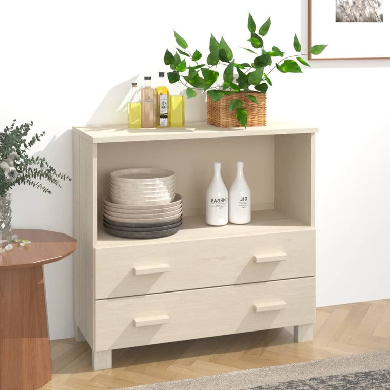  Sideboard HAMAR Honey Brown 33.5"x13.8"x31.5" Solid Wood Pine A949-340496