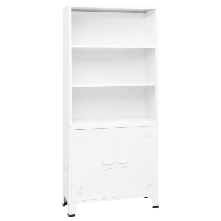  Industrial Bookshelf White 31.5"x12.6"x70.9" Steel A949-339632