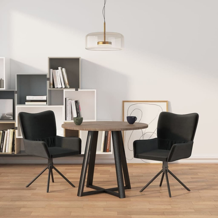 Swivel Dining Chairs 2 pcs Black Velvet A949-344815