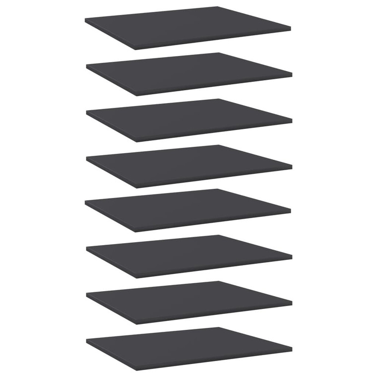  Bookshelf Boards 8 pcs Gray 23.6"x19.7"x0.6" Engineered Wood A949-805271