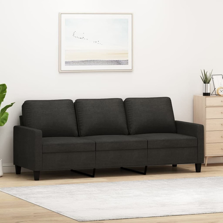  3-Seater Sofa Black 70.9" Fabric A949-359175