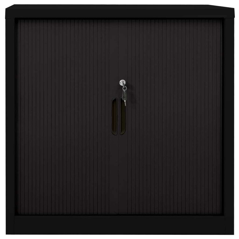  Sliding Door Cabinet Black 35.4"x15.7"x35.4" Steel A949-336431
