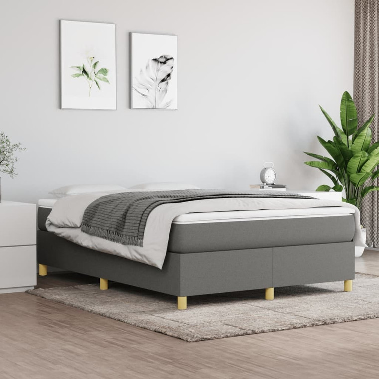 Box Spring Bed Frame Dark Gray Queen Fabric (US Only) A949-3121003