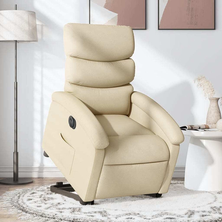  Electric Stand up Recliner Chair Cream Fabric A949-3205838
