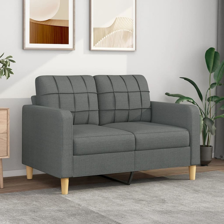  2-Seater Sofa Dark Gray 47.2" Fabric A949-359084