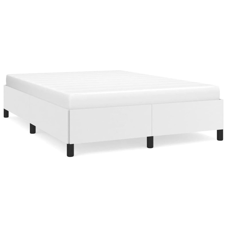  Bed Frame without Mattress White 53.9"x74.8" Full Faux Leather A949-347280