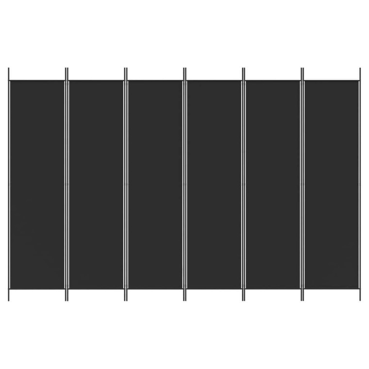  6-Panel Room Divider Black 118.1"x78.7" Fabric A949-350193
