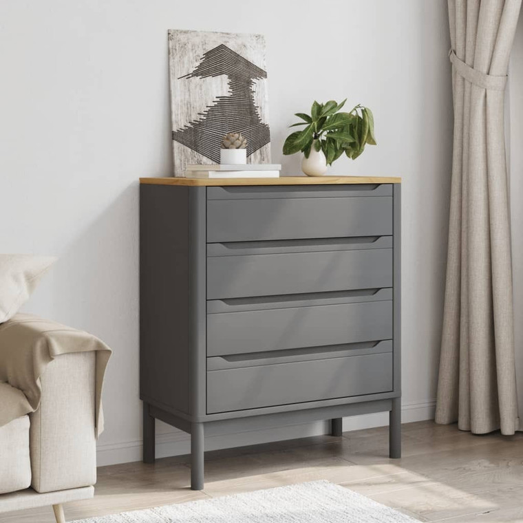  Chest of Drawers FLORO Gray Solid Wood Pine A949-374010