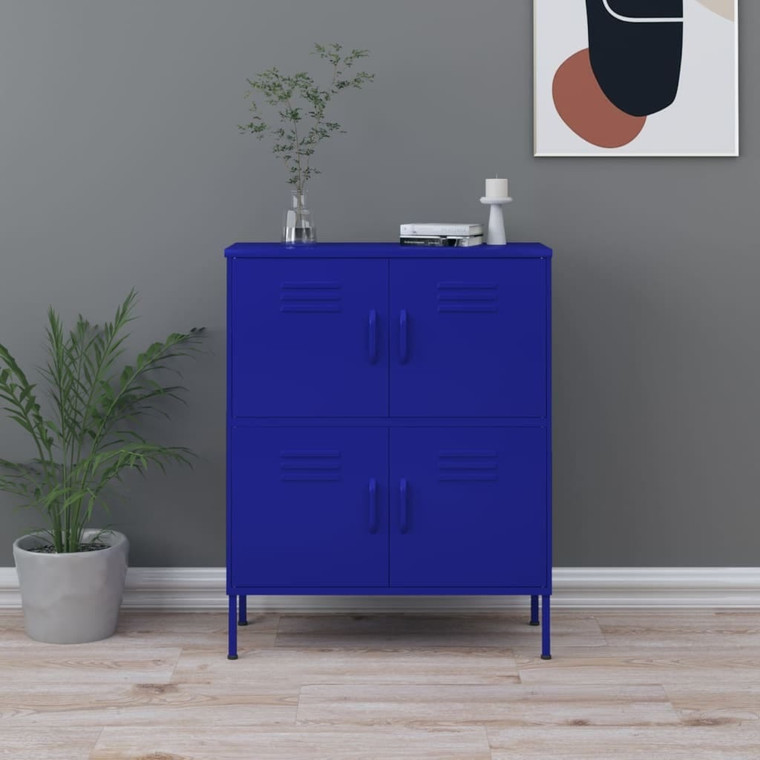  Storage Cabinet Navy Blue 31.5"x13.8"x40" Steel A949-336136