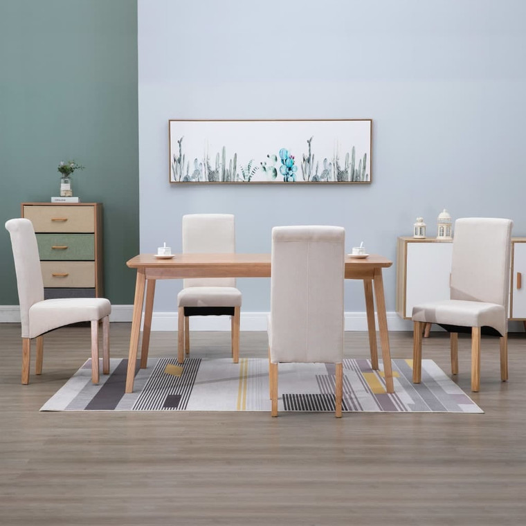  Dining Chairs 4 pcs Cream Fabric A949-249272