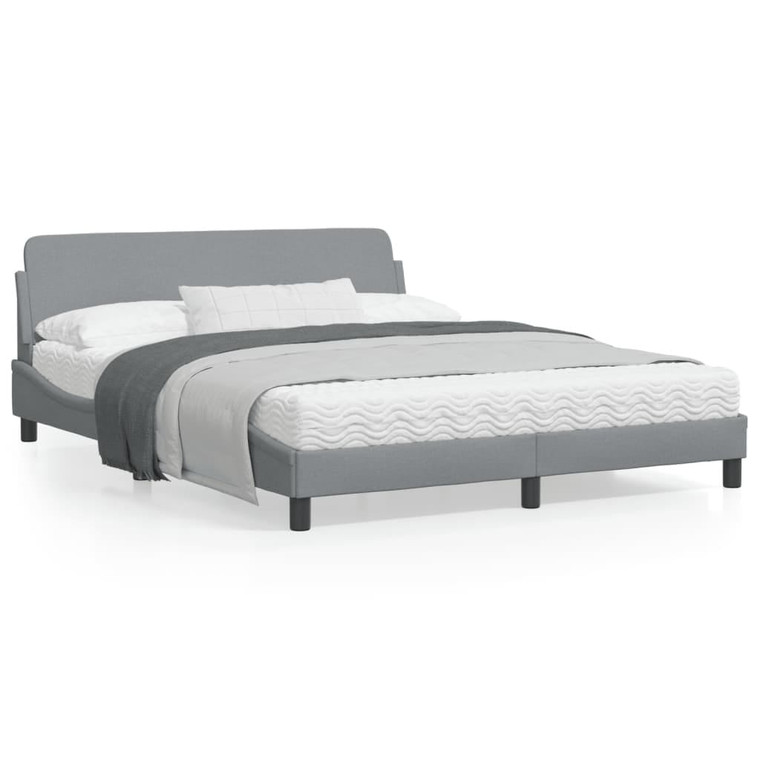  Bed Frame "Dover" Light Gray 59.8"x79.9" Fabric A949-373288