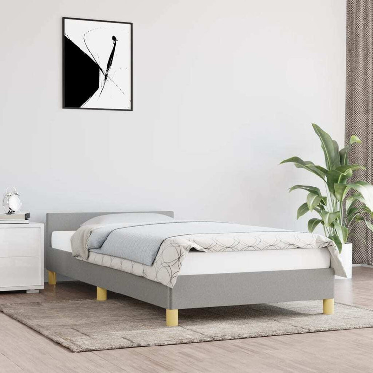  Bed Frame without Mattress Light Gray Twin XL Fabric A949-347450