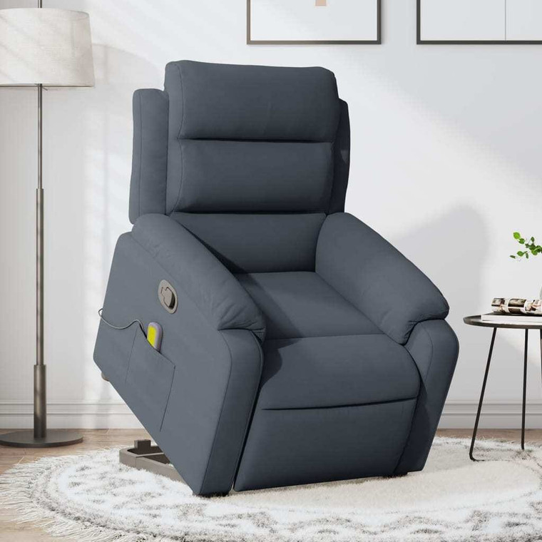  Stand up Massage Recliner Chair Dark Gray Velvet A949-3206181