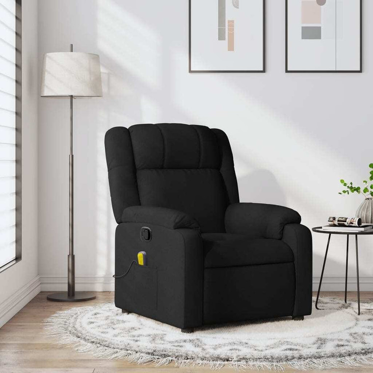  Massage Recliner Chair Black Fabric A949-373550