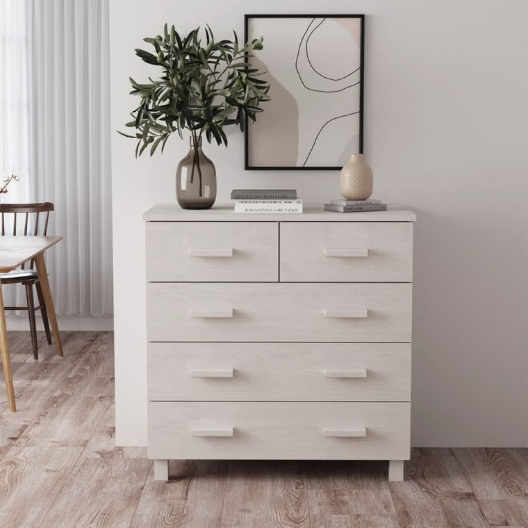  Sideboard HAMAR White 31.1"x15.7"x31.5" Solid Wood Pine A949-340421
