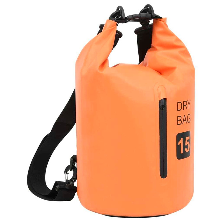  Dry Bag with Zipper Orange 4 gal PVC A949-92784