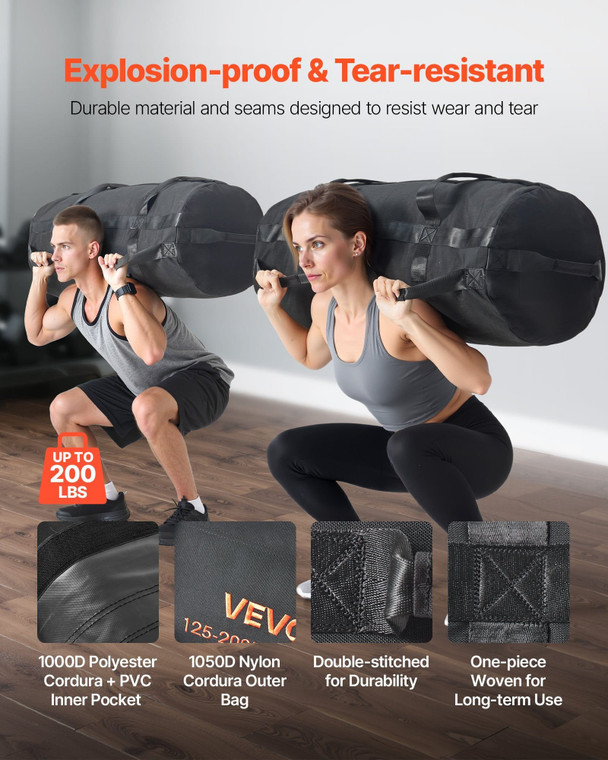 Workout Sandbag, Heavy Duty Workout Power Bags with Handles, 125-200 lbs Adjustable Slam Bag for Fi E415-JSSDSDYZXHS2IAKXF001V0