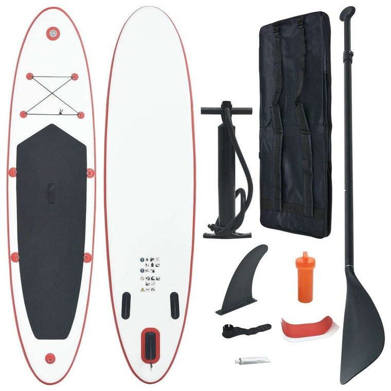  Stand Up Paddle Board Set SUP Surfboard Inflatable Red and White A949-92201