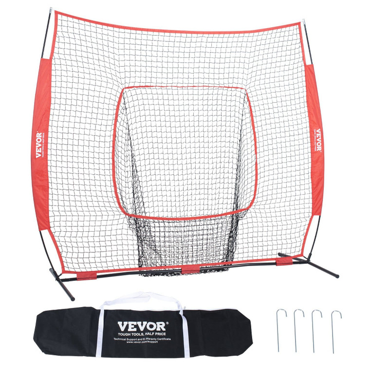 7x7 ft Baseball Softball Practice Net, Portable Baseball Training Net for Hitting Batting Catching  E415-77YCWPJXLW773F0NBV0