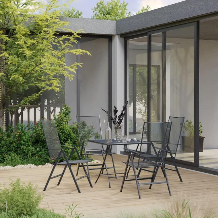 5 Piece Patio Dining Set Steel Anthracite A949-3074488