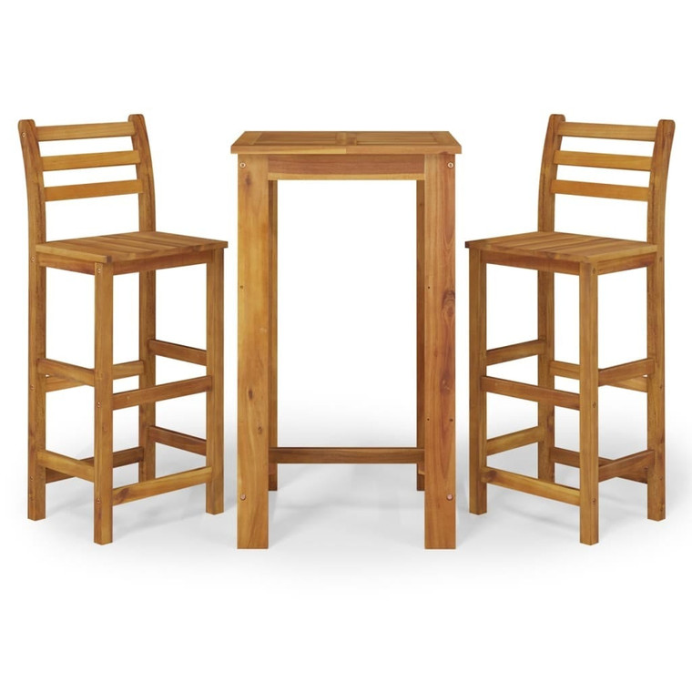 3 Piece Patio Bar Set Solid Wood Acacia A949-3154390