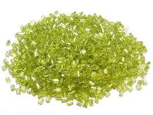 Bugle Bead 1.5x2.5mm 1000pcs, Olive Green Silver Lined [g3h]