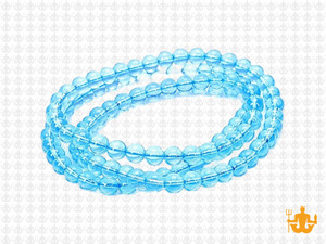 4mm Aquamarine Round Beads 15.5" synthetic [4a34]