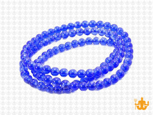 4mm Blue Quartz Round Beads 15.5" synthetic [4a36]