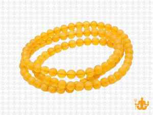 4mm Matte Topaz Round Beads 15.5" synthetic [4a7m]
