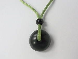 20mm Matte Black Onyx Dome With Cord Necklace 36" [e1198]