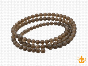 4mm Matte Smoky Topaz Round Beads 15.5" synthetic [4a8m]